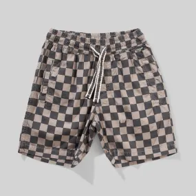 Munster Kids Flagged WShort - Charcoal Check