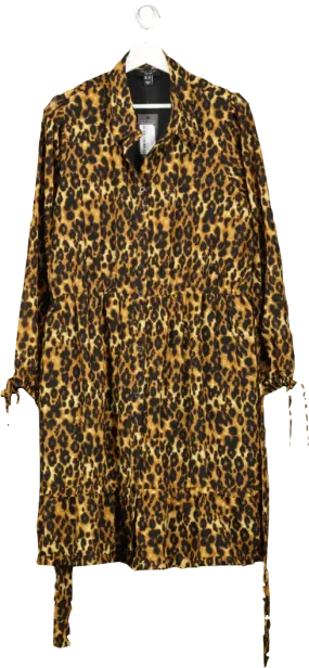 New Look Brown Curves Leopard Georgette Shirt Dress BNWT UK 18