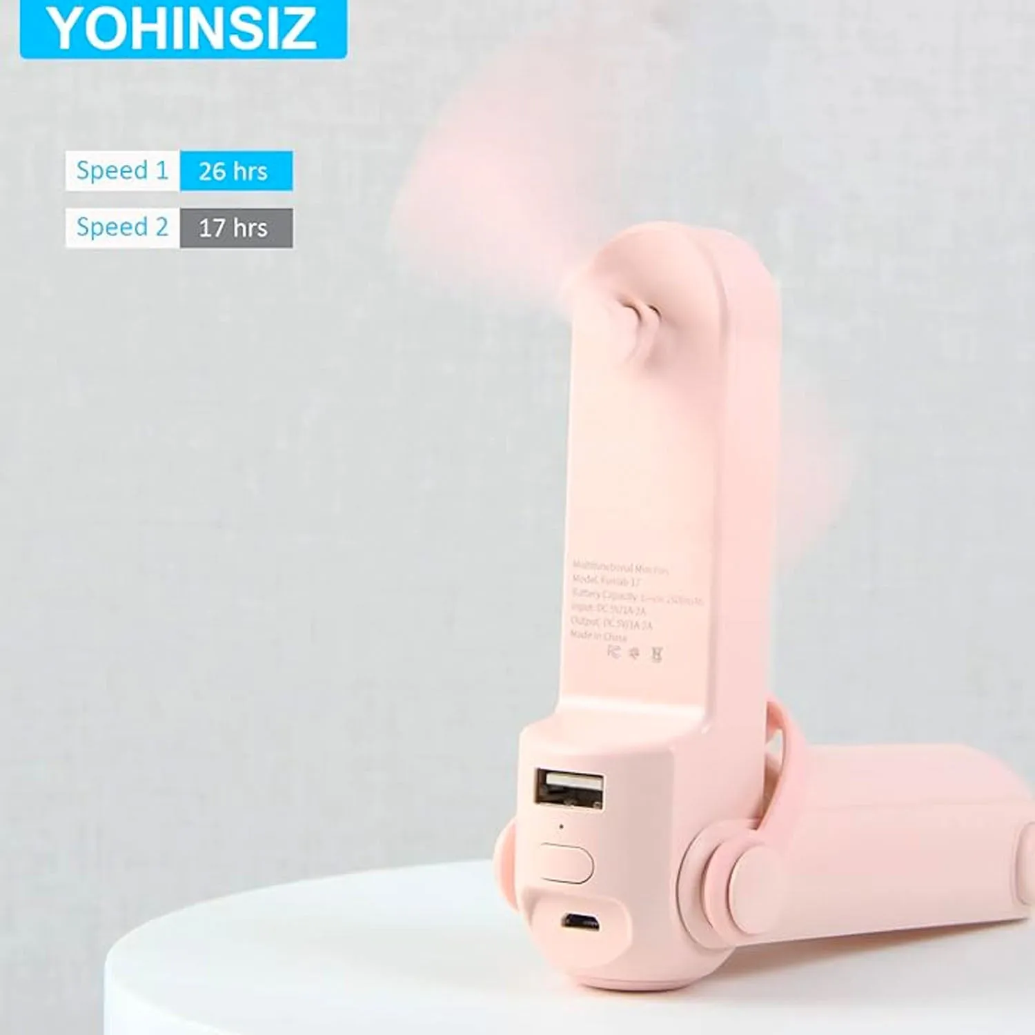 Personal Handheld Mini Fan With Power Bank And Flashlight