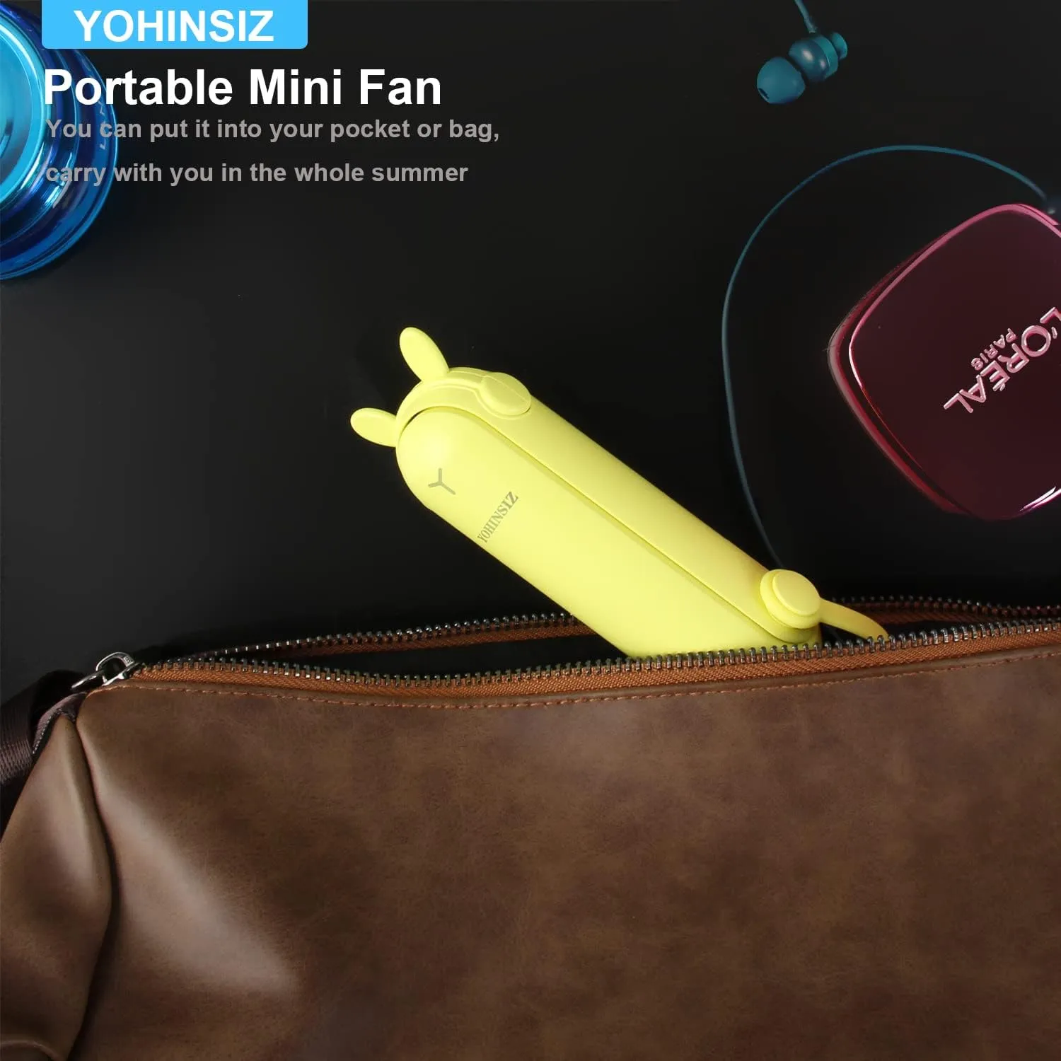 Personal Handheld Mini Fan With Power Bank And Flashlight