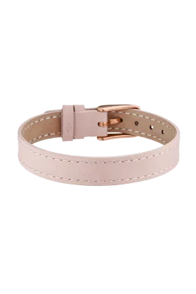 Pink Leather Strap Rose Gold