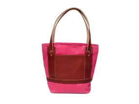 Pink Waxed Cotton Duck Canvas with Burgundy Leather Purse