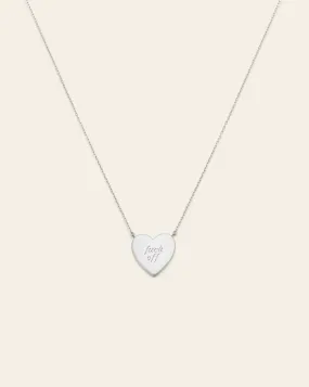 *Preorder* F Off Heart Necklace - Sterling Silver