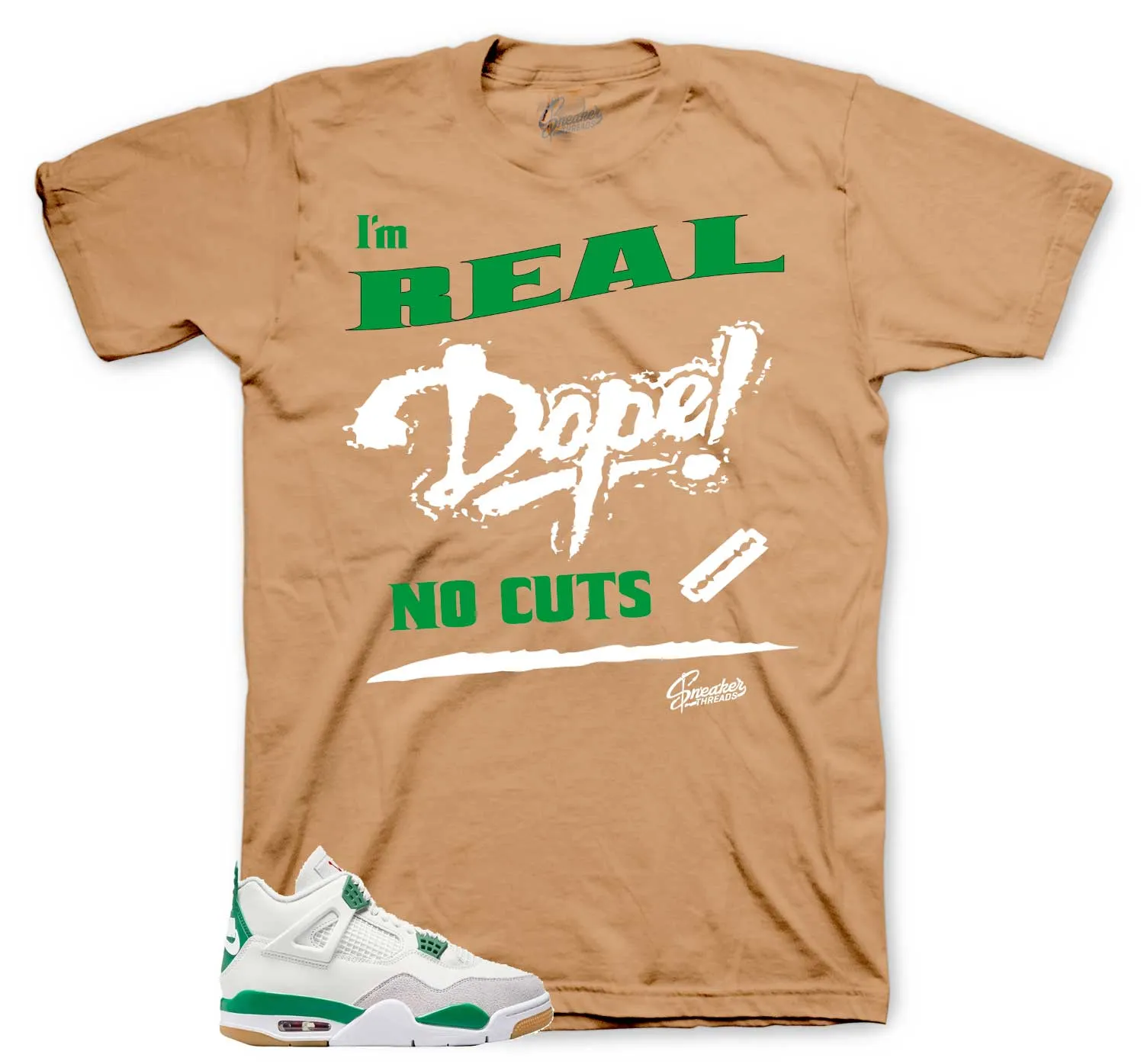 Retro 4 SB Pine Green No Cuts Shirt