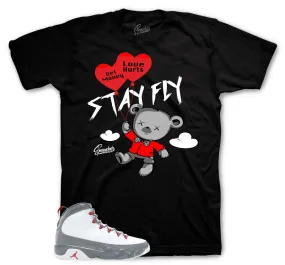 Retro 9 Fire Red Shirt - Money Over Love - Black