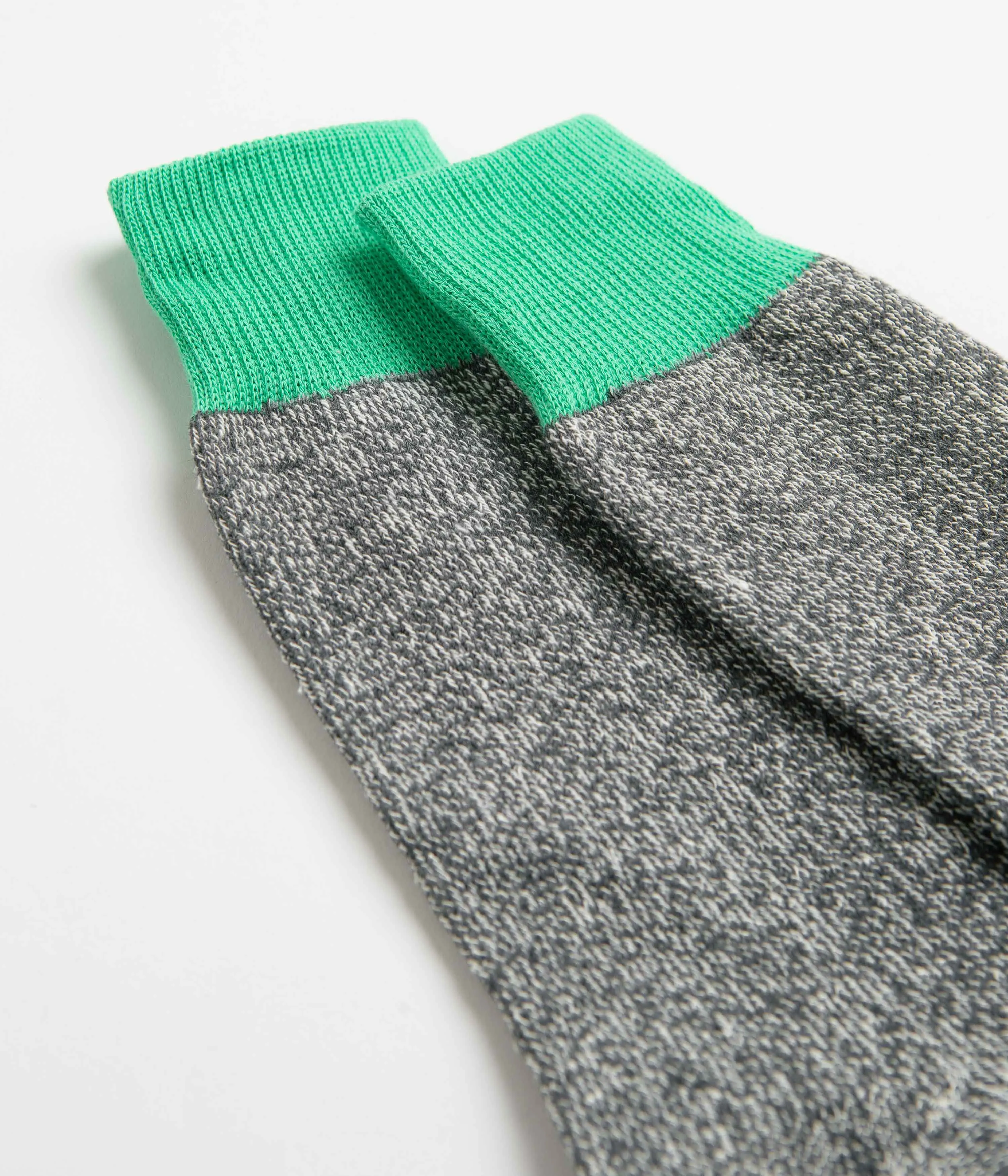 RoToTo Double Face Crew Socks - Mint / Grey