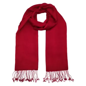 Silk/Wool Stole - Dark Red