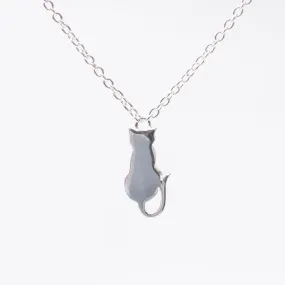 Silver Sitting Cat Necklace