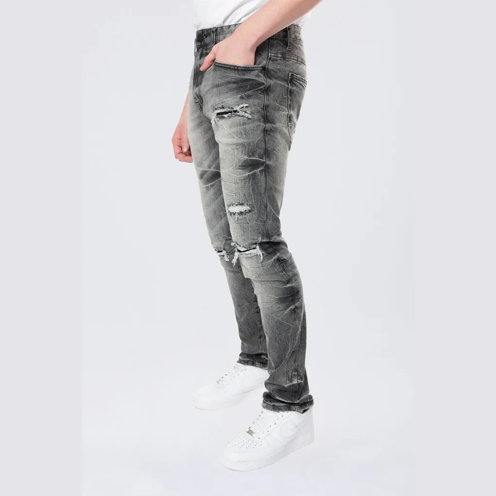 Slim Wave Effect Jeans - Eris Grey