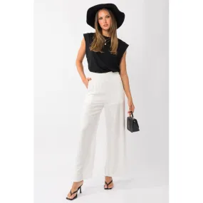 Smocked Waist Wide Leg Pant