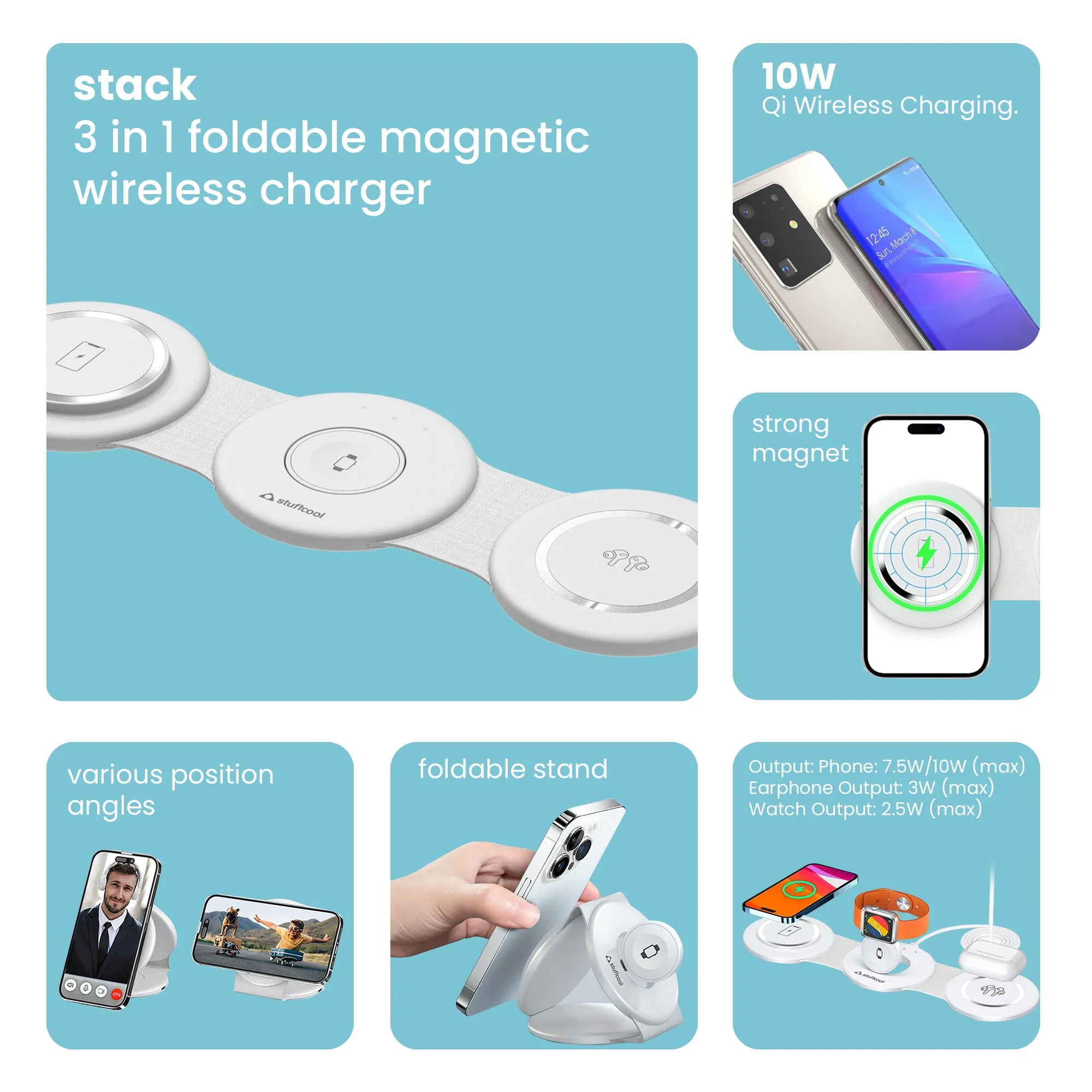 Stack 3-in-1 Foldable Magnetic Wireless Charger