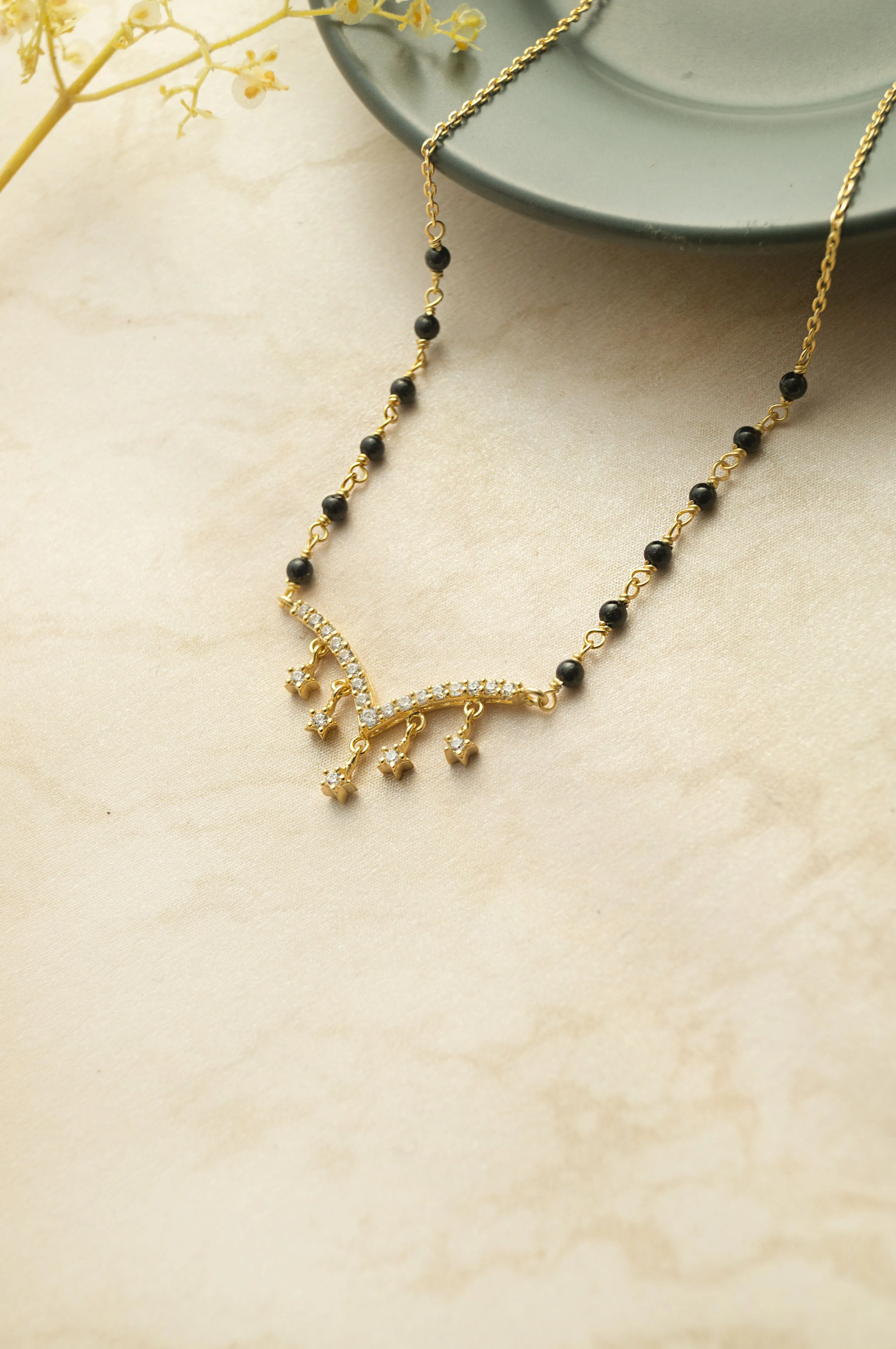 Star Charmer Gold Plated Mangalsutra Chain Necklace