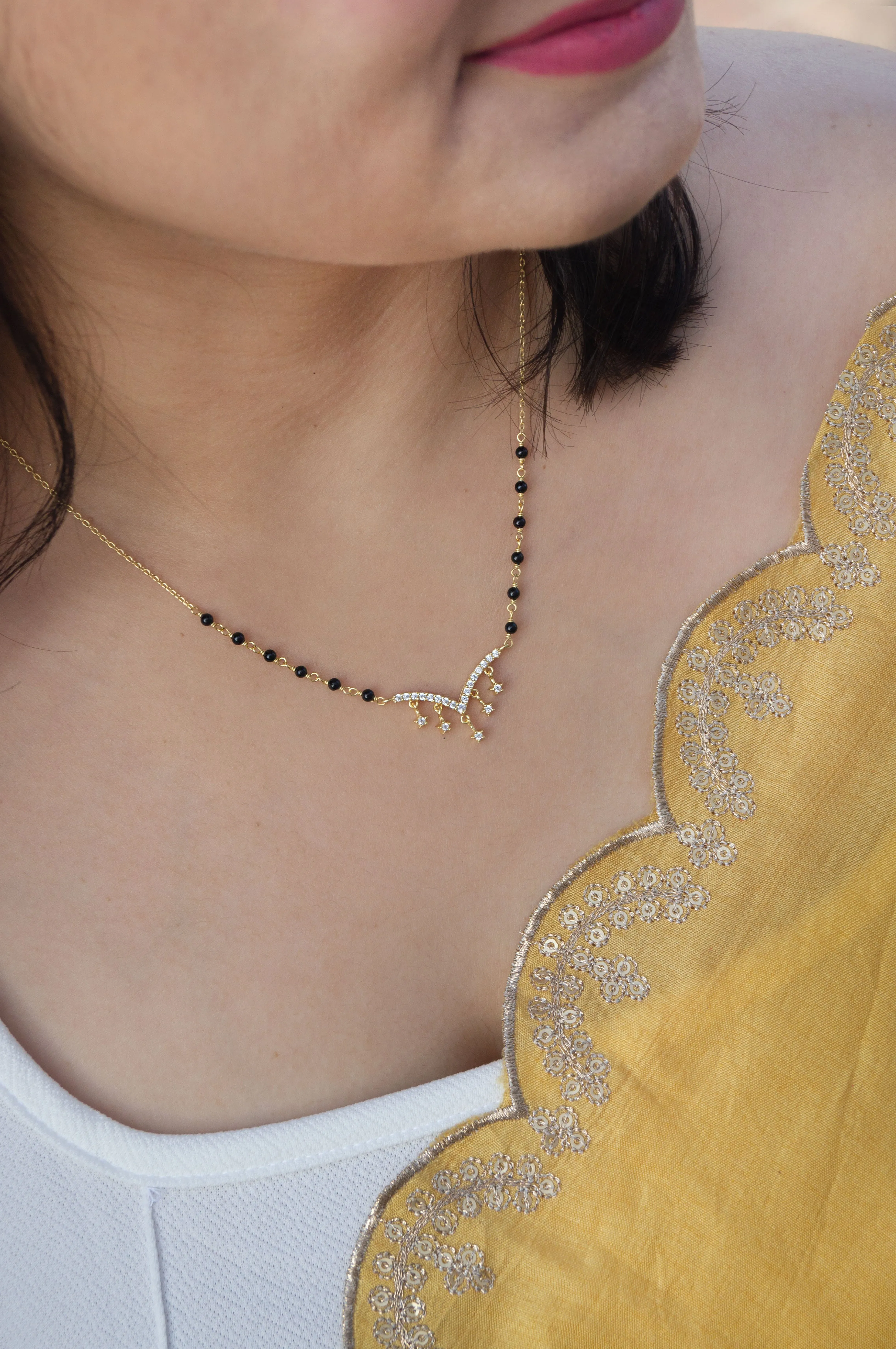 Star Charmer Gold Plated Mangalsutra Chain Necklace