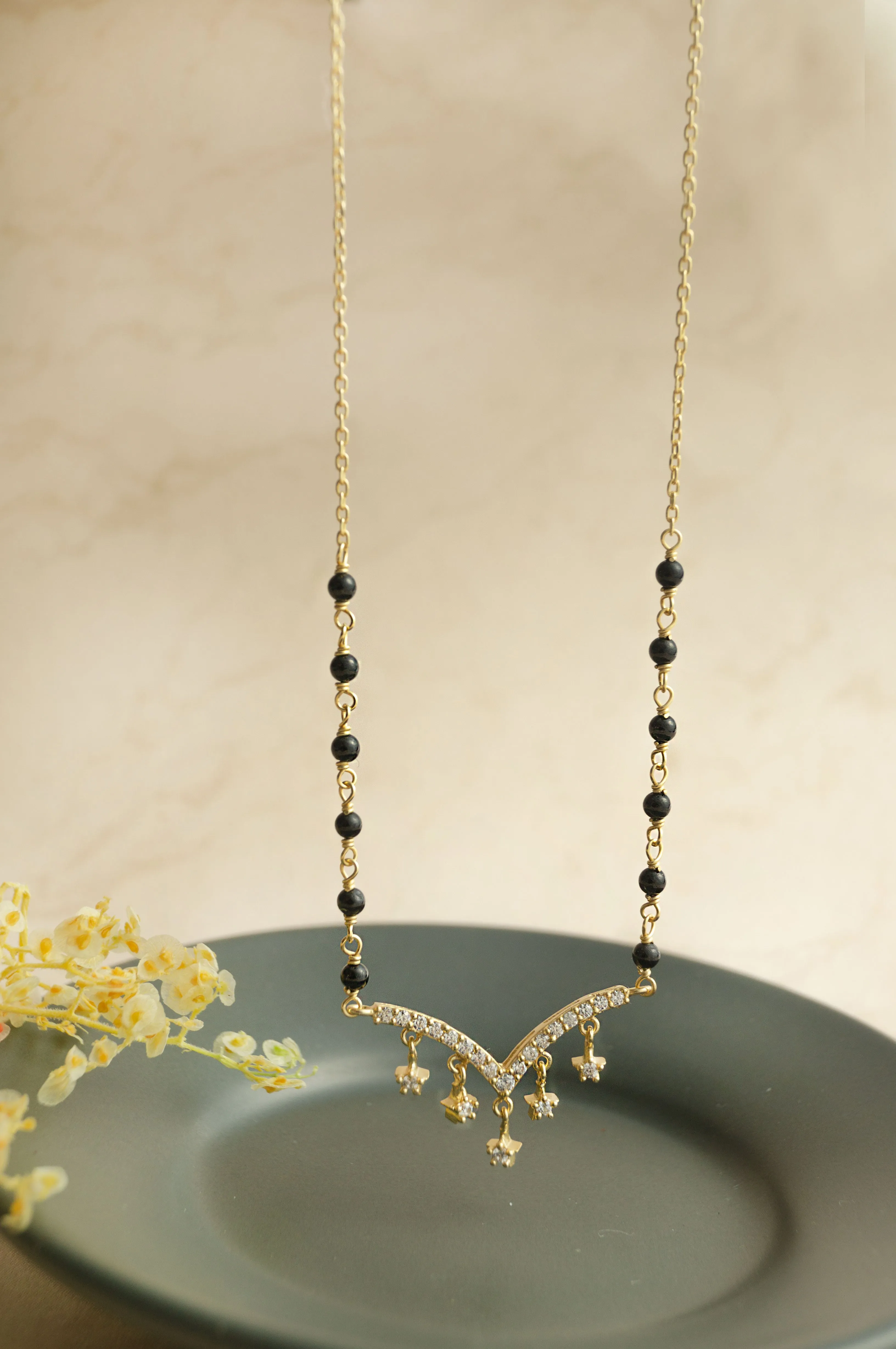 Star Charmer Gold Plated Mangalsutra Chain Necklace