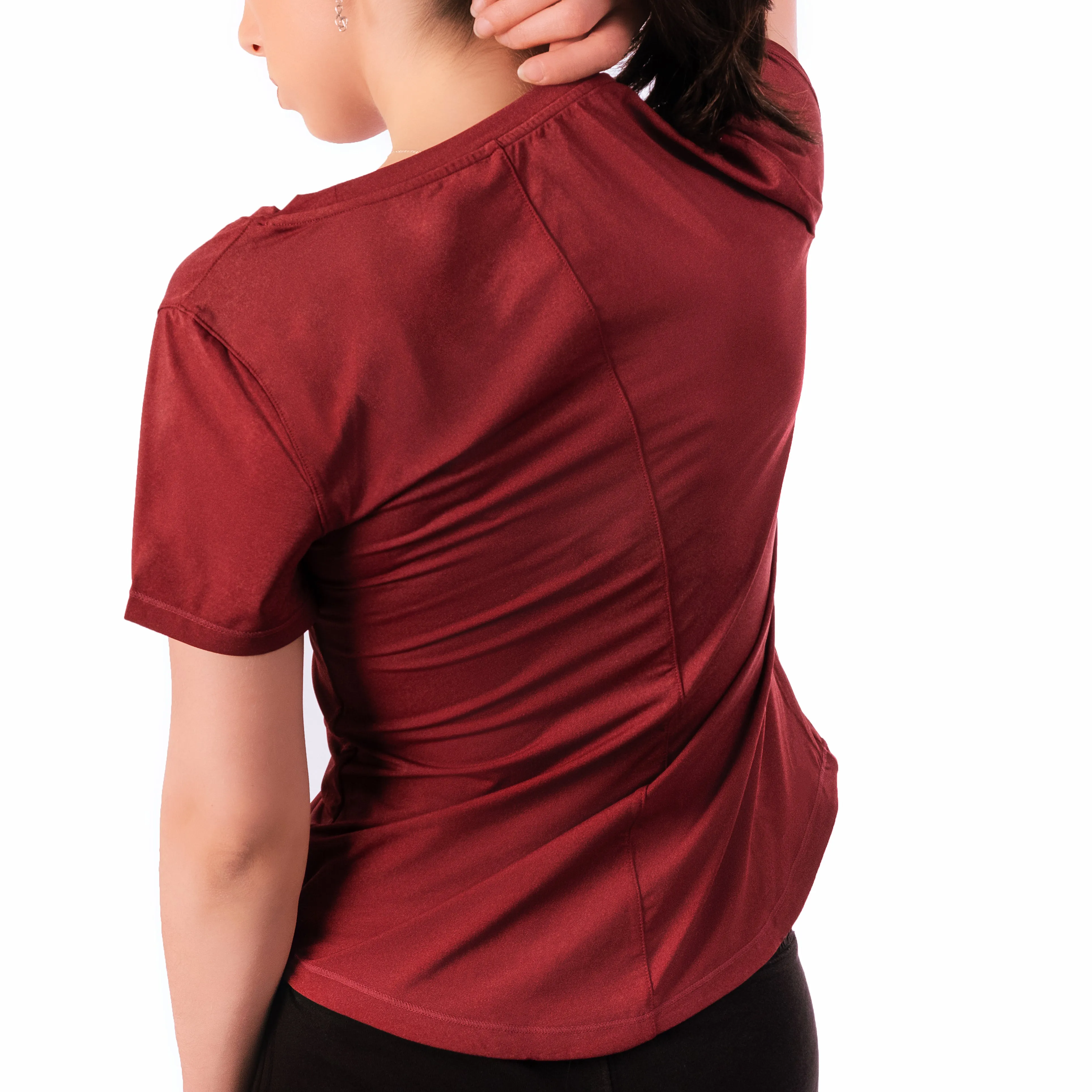 Step Ahead Burgundy Seamless Sports T-shirt