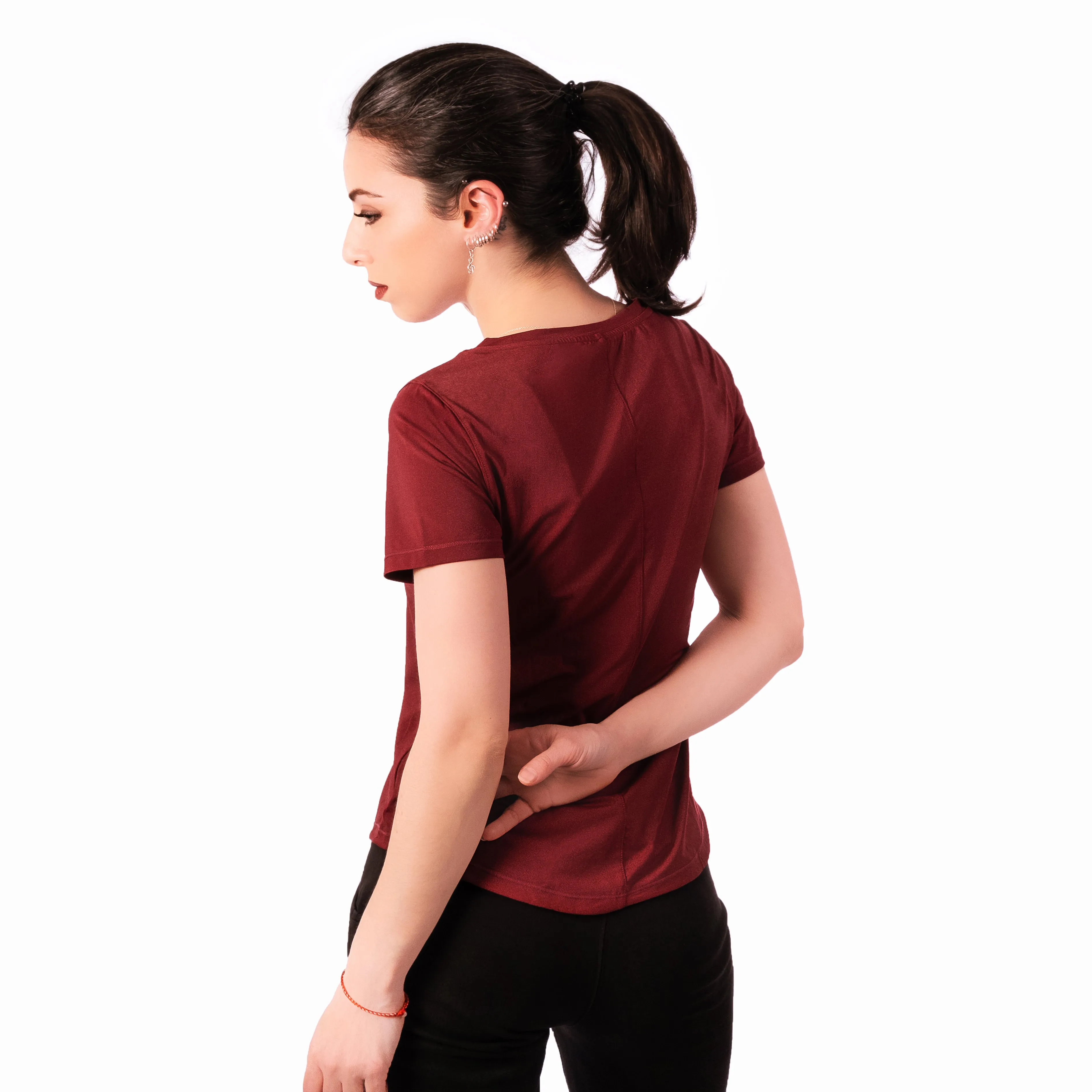 Step Ahead Burgundy Seamless Sports T-shirt