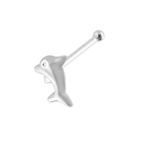 Sterling Silver Dolphin Nose Pin Stud