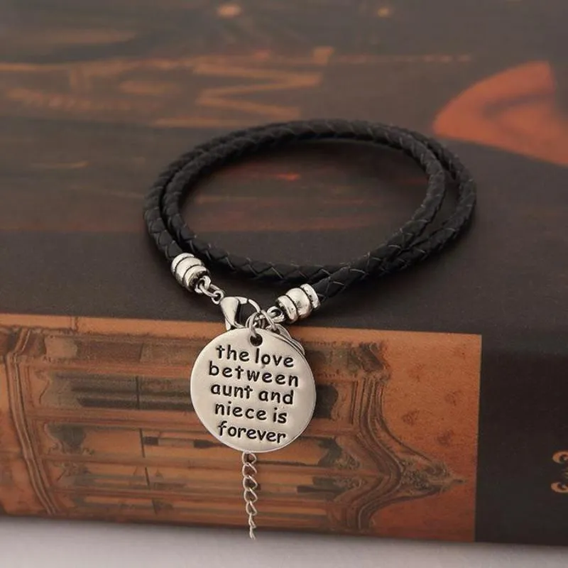 The Love Between Aunt and Niece is Forever - Hand Stamped Bracelet