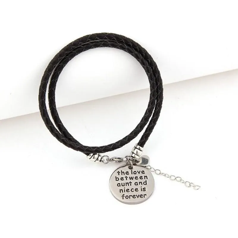 The Love Between Aunt and Niece is Forever - Hand Stamped Bracelet