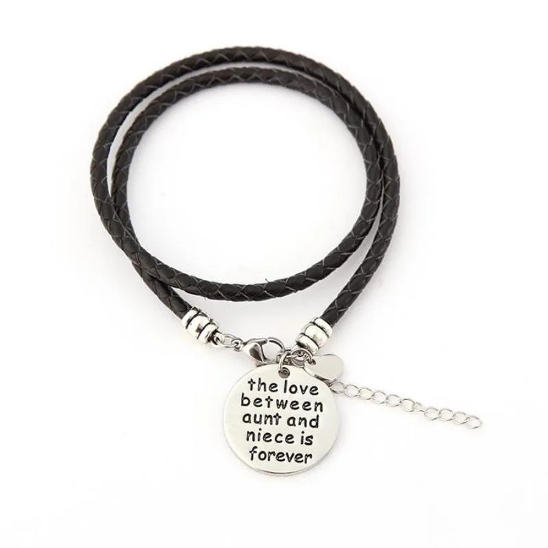 The Love Between Aunt and Niece is Forever - Hand Stamped Bracelet