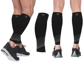 Ultra V-Striped Design Calf Support Recovery Compression Sleeves (1-Pair)