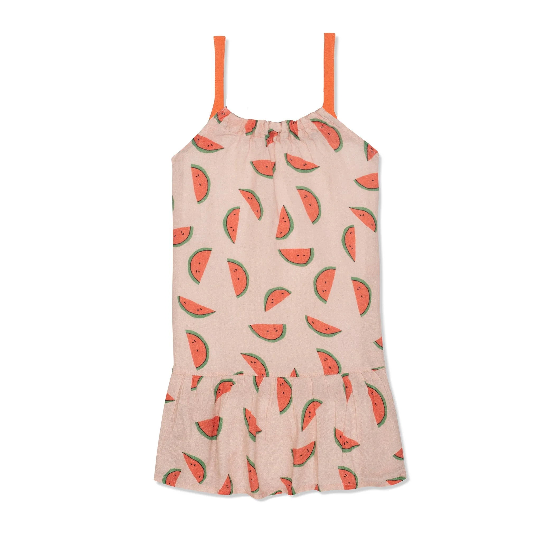 Watermelon Slices Linen Kid Dress