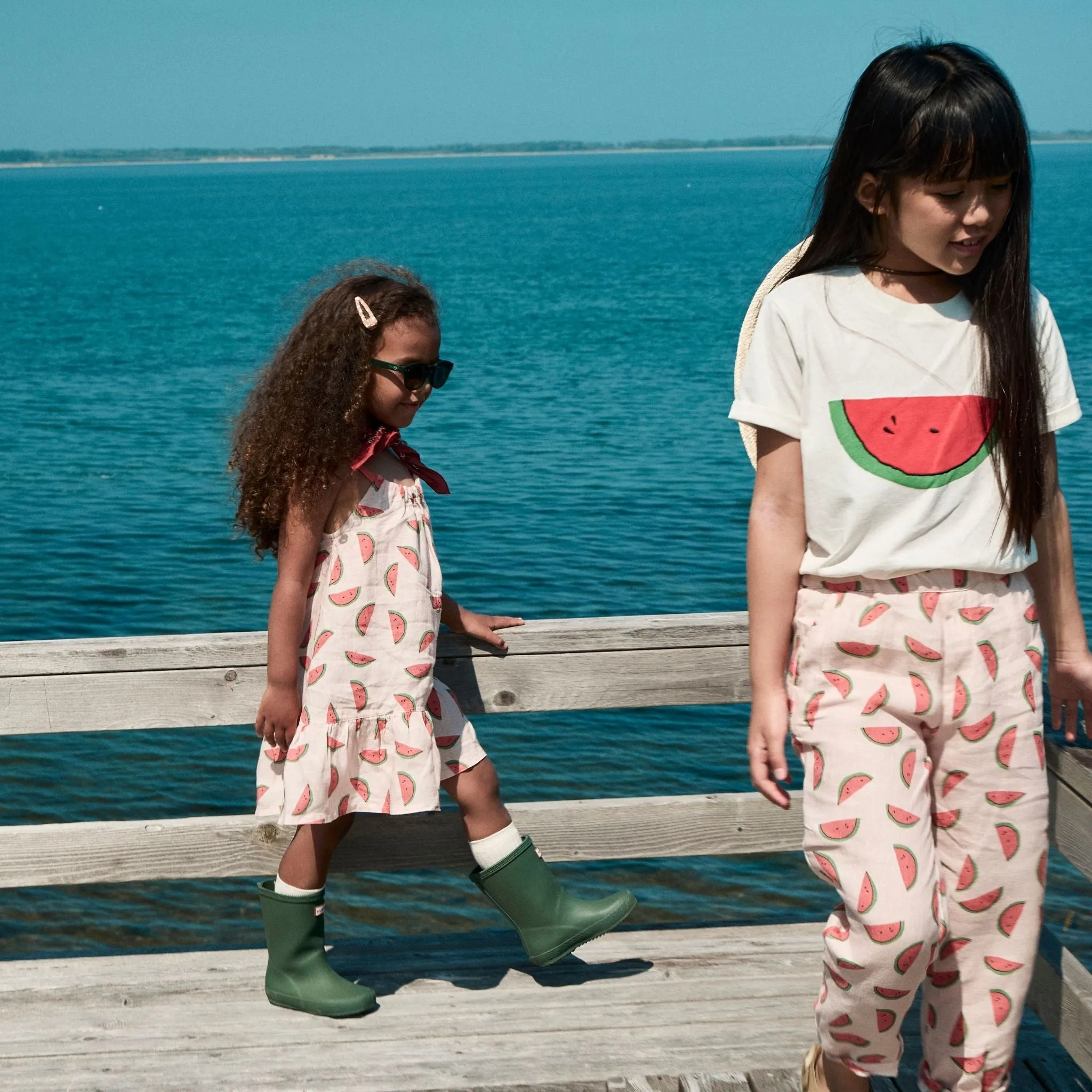 Watermelon Slices Linen Kid Dress