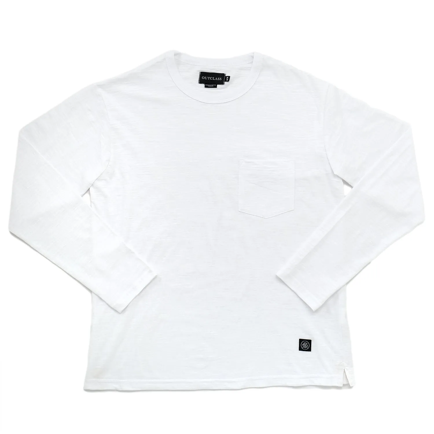 White Slub L/S Pocket T-Shirt