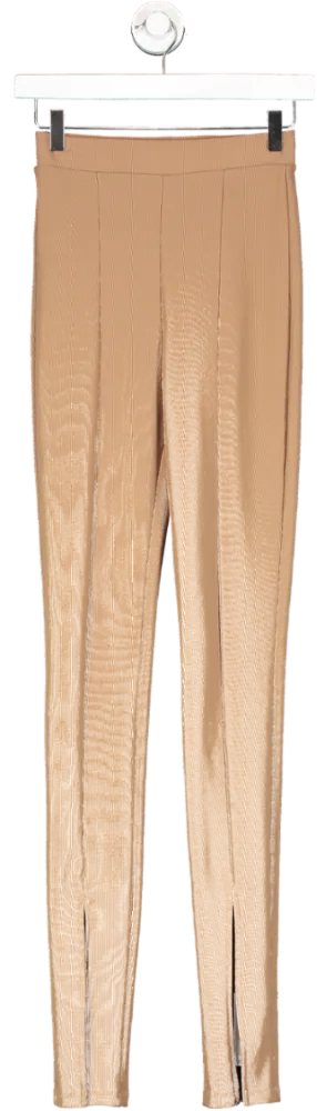 ZARA Nude Ribbed Leg With Split Hem UK XS